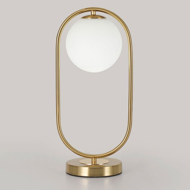 Milk Glass Spherical Night Stand Light Nordic 1 Head Table Light for Bedroom