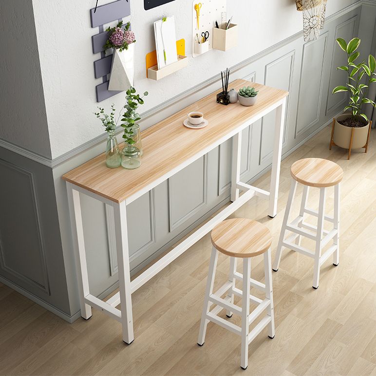 Industrial Rectangle Bar Table Set 1/2/3 Pieces Wood Counter Table for Indoor