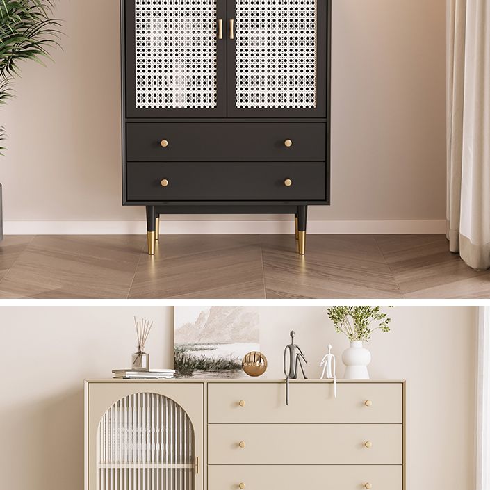 Wooden Rectangle Storage Sideboard Luxury Cabinet with Drawers and Doors