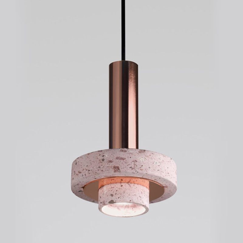 Luce cilindrica a sospensione cilindrica di pietra Light a 1 luce moderna di ciondolo commerciale a sospensione
