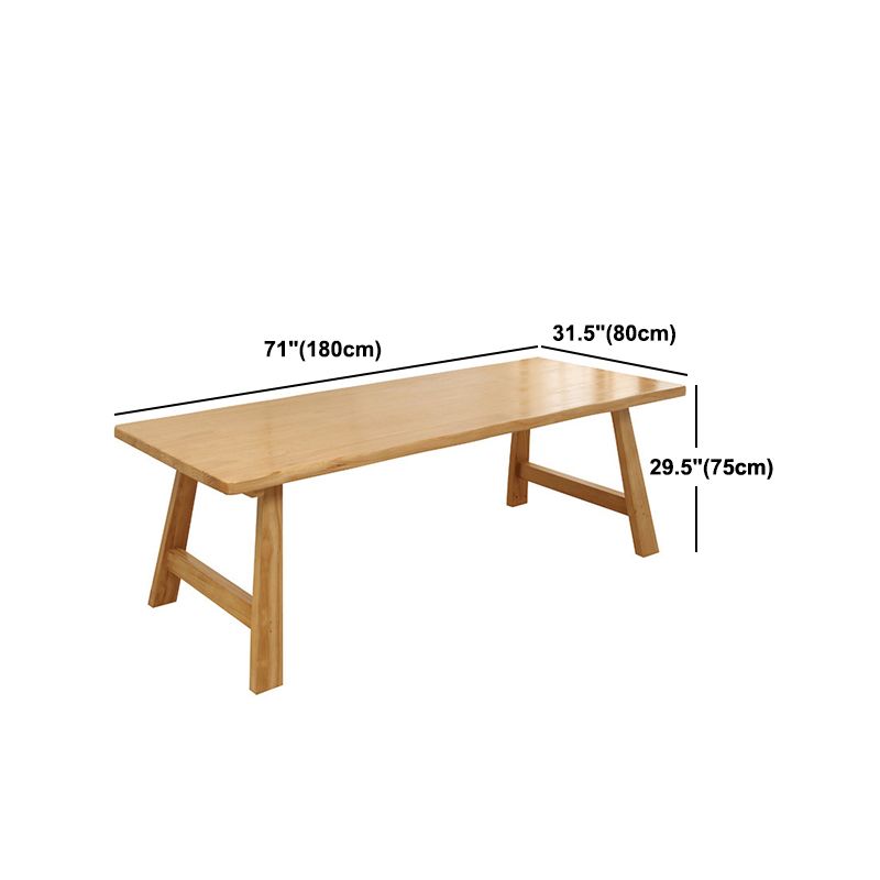 Pine Wood Dining Table Contemporary Rectangle Table with Sled Base