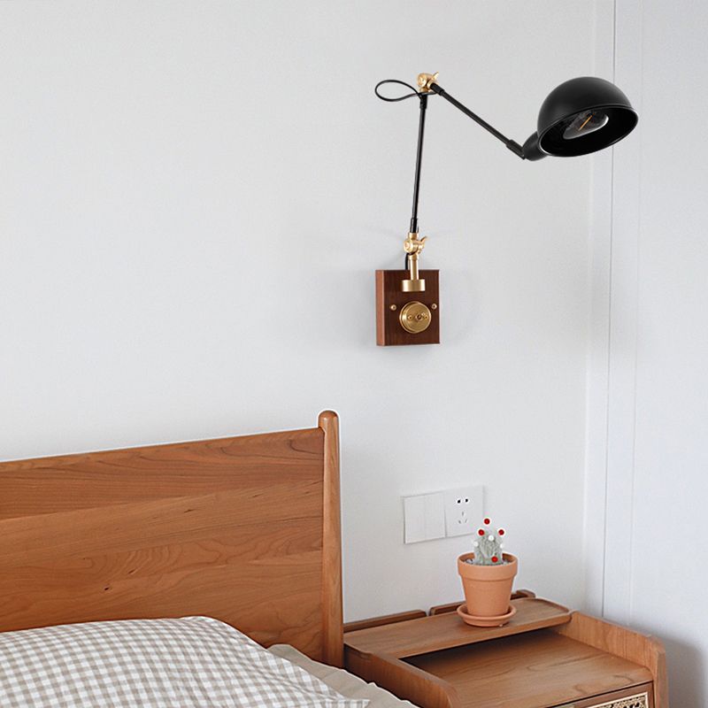 1-Light Wall Lamp Industrial Metal Wall Mounted Lighting for Bedroom
