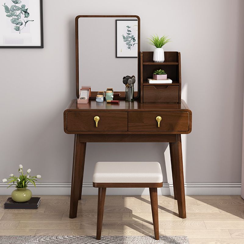 Solid Wood Make-up Vanity Scandinavian 3 Drawer Vanity Dressing Table