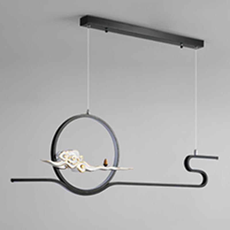 Modern Chandelier Linear Aluminum Island Chandelier Lights for Tea Room