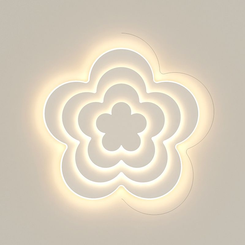 Modern Flush Light Armatures Bloemvormige Iron 1 Light Flush Mount-lampen in het wit