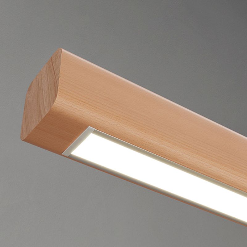 Linear Shape Wood Wall Light Modern Style 1-Light Wall Mount Lighting in Brown