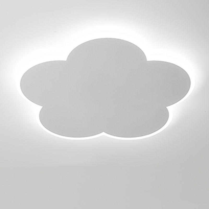 Flower Shape Ceiling Fixture Modern Style Metal 1 Light Ceiling Mounted Light in White