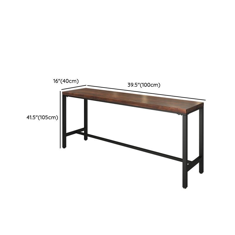 Industrial Rectangle Bar Table Set 1/2/5 Pcs Brown Wooden Bar Table Set