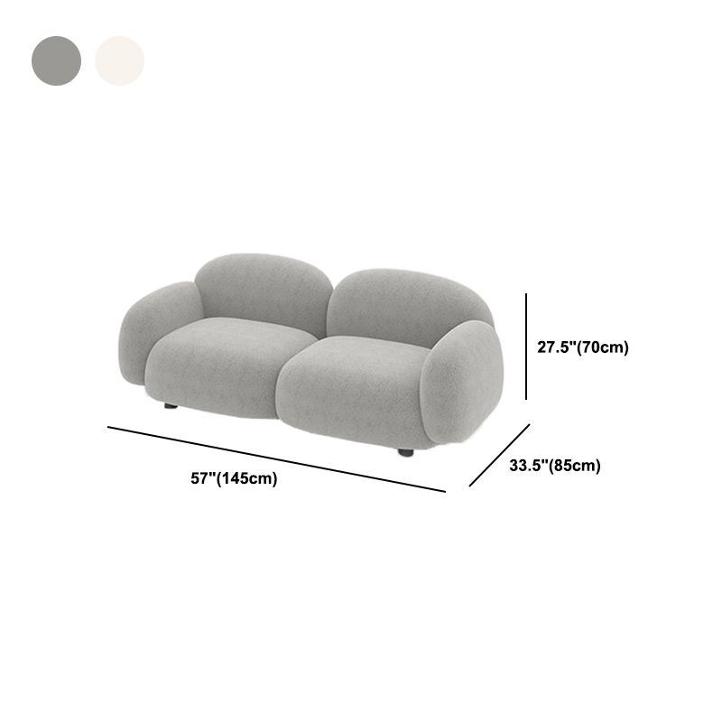 27.5" H Modern Faux Leather/wool Square Arm Sofa For Living Room