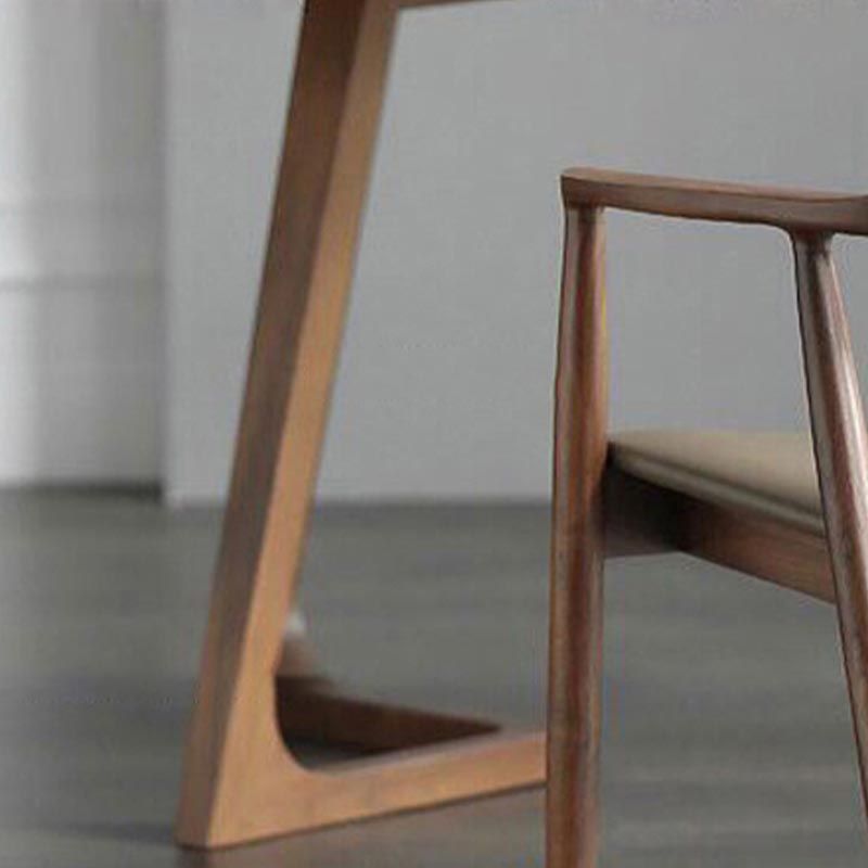 Natural Solid Wood Dining Table Modern Indoor Furniture with Double Pedestal