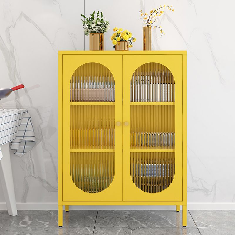 Glam Style Buffet Table Metal Buffet Sideboard with Cabinets