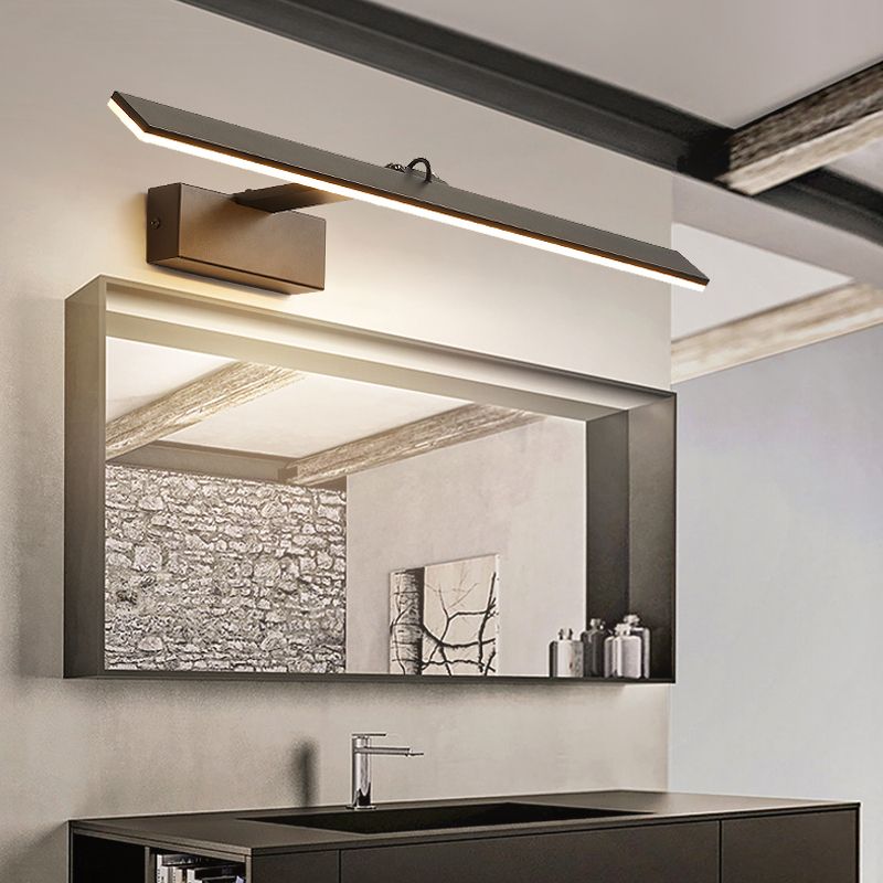 1-Light Black Vanity Light Modern LED Mirror Front Light with Acrylic Shade for Bathroom