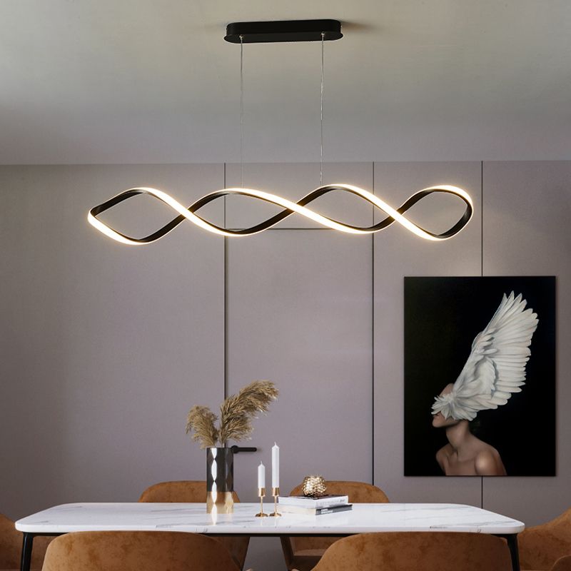 Contemporary Style Linear Island Lighting Metal 1 Light Island Pendant Light