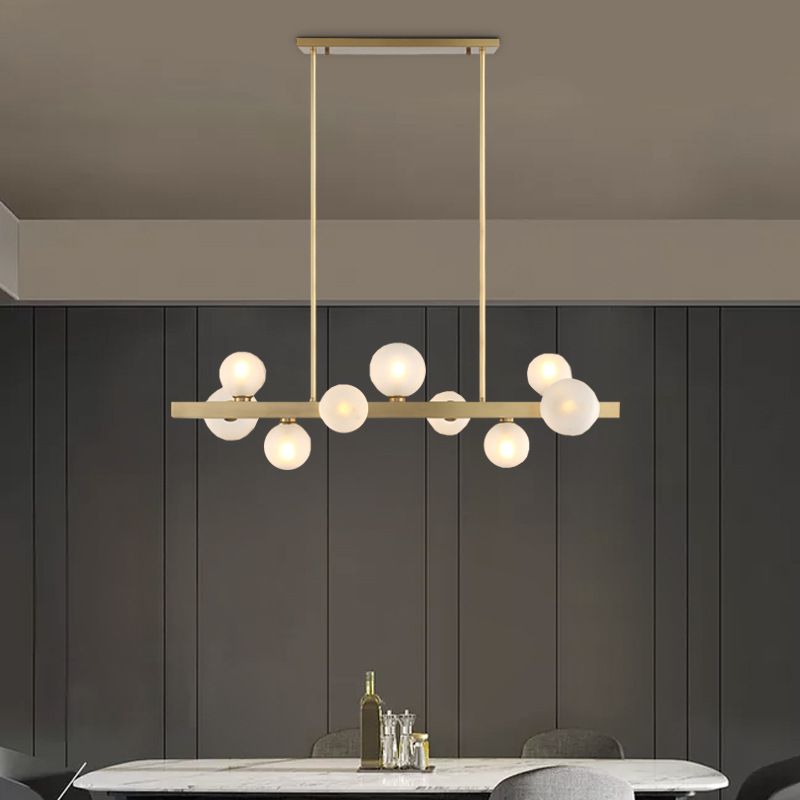 Modern Pendant Chandelier Globe Island Lighting Ideas Glass Island Ceiling Light in Gold