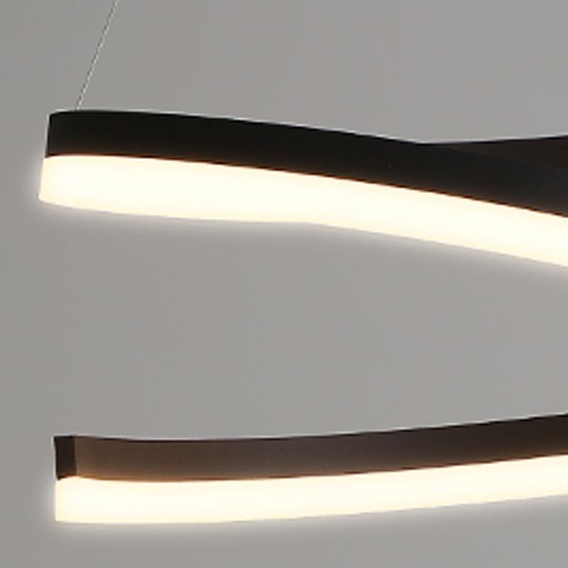 Twisted Strip Shape Pendant Lighting Nordic-Style LED Metal Suspension Light