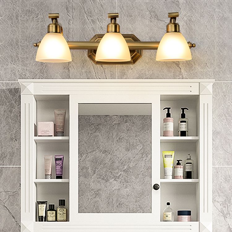 Lampada a parete moderna a parete lampada con foglie di pannelli conici in bronzo con tonalità di vetro