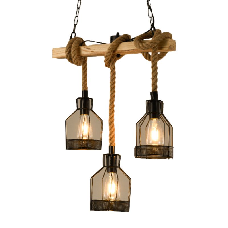 Industrial Island Light Household Metallic Hanging Lighting Fixture for Dining Room