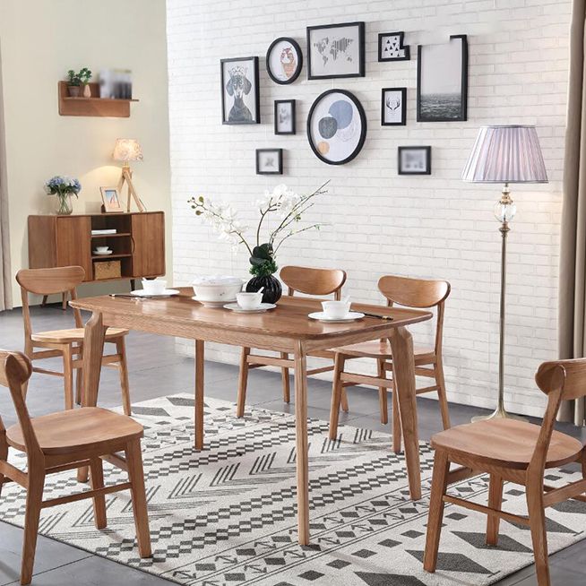 Sedia da pranzo moderna finitura opaca in legno massiccio sedia senza braccio
