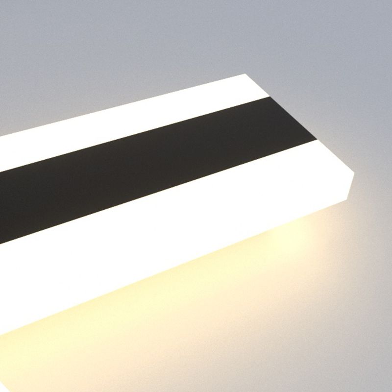 Metal Linear Shape Wall Light Modern Style 1 Light Wall Mount Lighting in Black