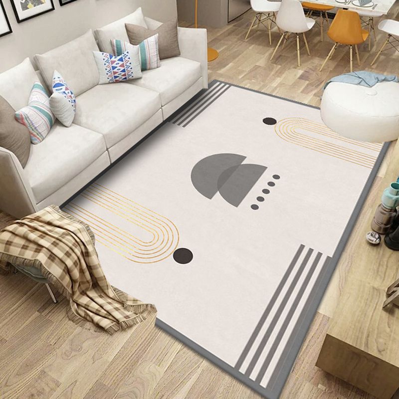 Minimalist Indoor Rug Washable Polyester Rug Home Decor Carpet for Sleeping Room