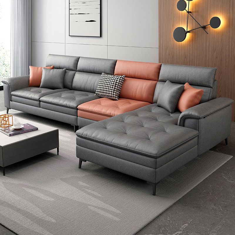 133.86" L Modern Sectionals Pillow Top Arm Sectionals with 4-Seater