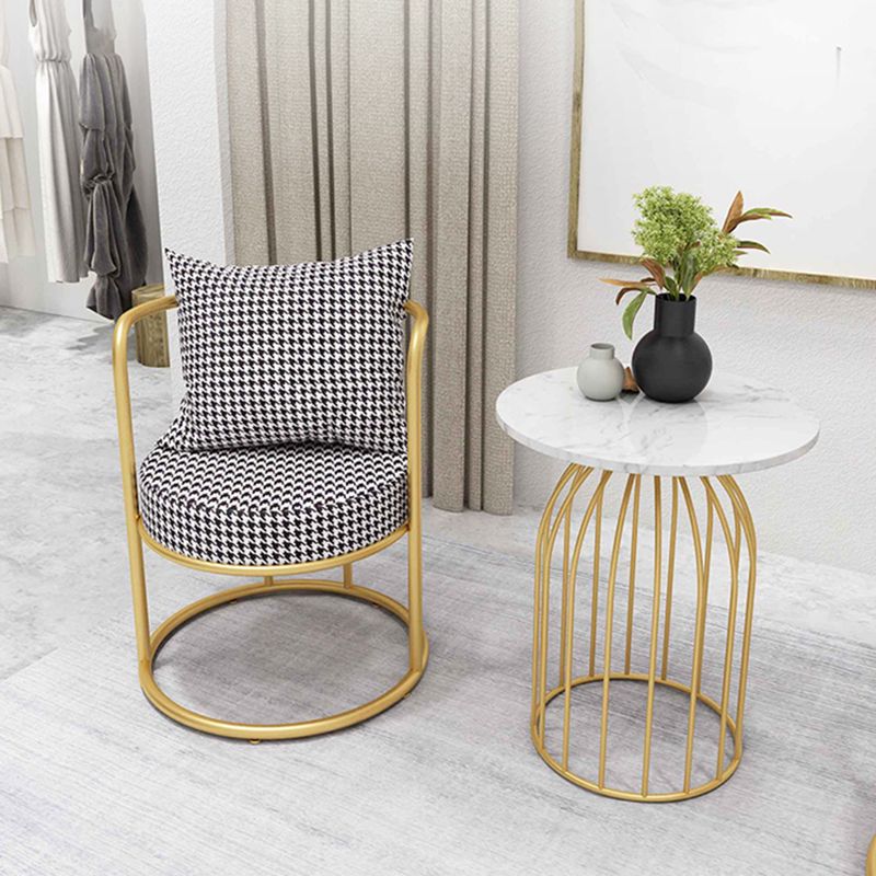 Glam Metal Dining Room Chair Open Back Dining Side Chair for Restaurant Use