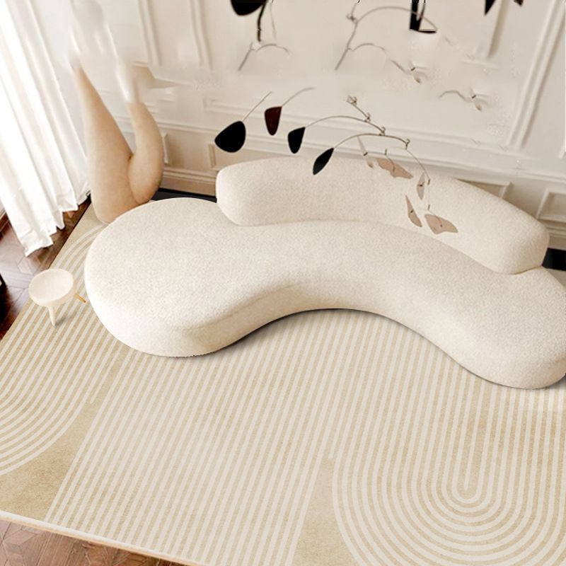 Simple Striped Rug Polyester Indoor Rug Non-slip Area Carpet for Living Room and Bedroom
