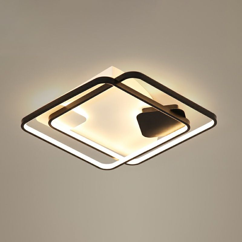 Parallele Deckenmontage Beleuchtung Moderne Acryl Black LED Flush Mount für Wohnzimmer