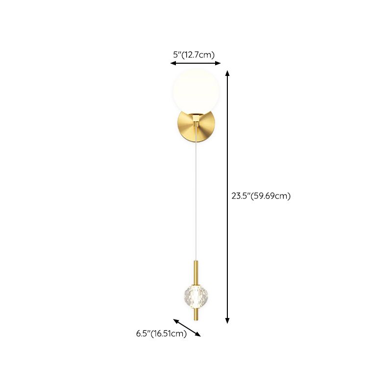 Modern 2 - Light Wall Sconce Solid Brass and Glass Wall Fixture in Gold