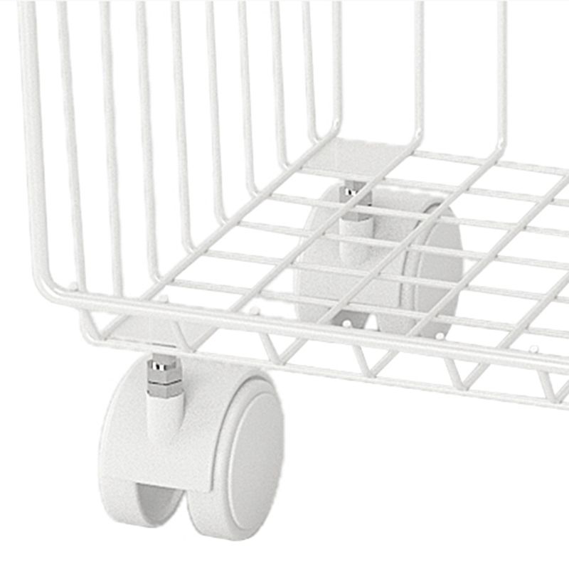 Modern Style Bookshelf Standard Closed Back Metal Bookcase for Home with Wheels