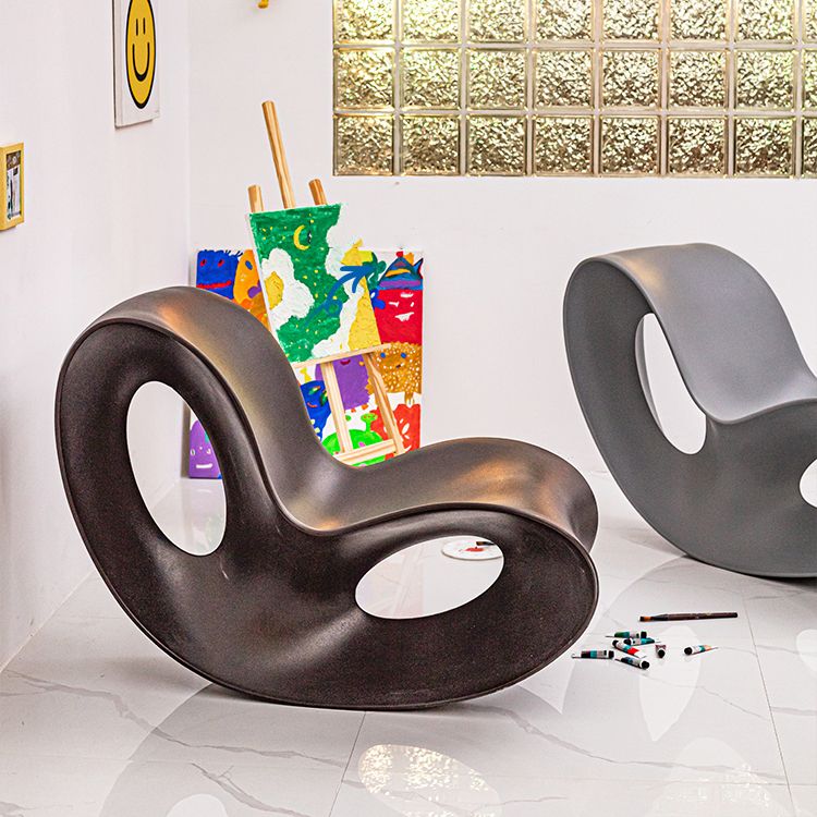 Modern Recycled Plastic Rocker Chair Stain Resistant Rocking Chair for Living Room