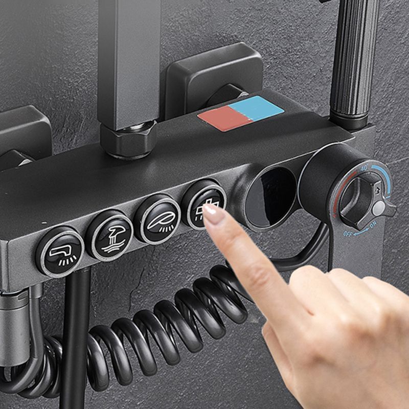 Modern Gray Shower Set 2 Shower Heads Shower System for Bathroom