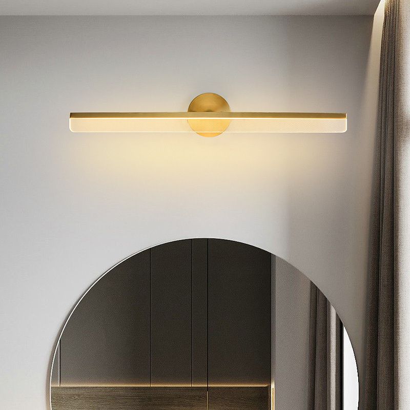 1 Light Linear Shape Wall Mount Light Fixture Modern Wall Mounted Lighting in Gold Fixture
