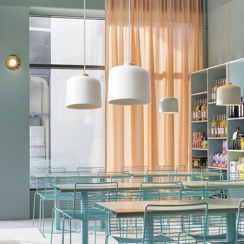 Macaron Cylindrical Suspension Pendant Aluminum 1-Light Dining Room Hanging Light Fixture