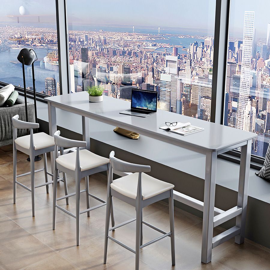 Contemporary Bar Dining Table Rectangle Wood Indoor Counter Table