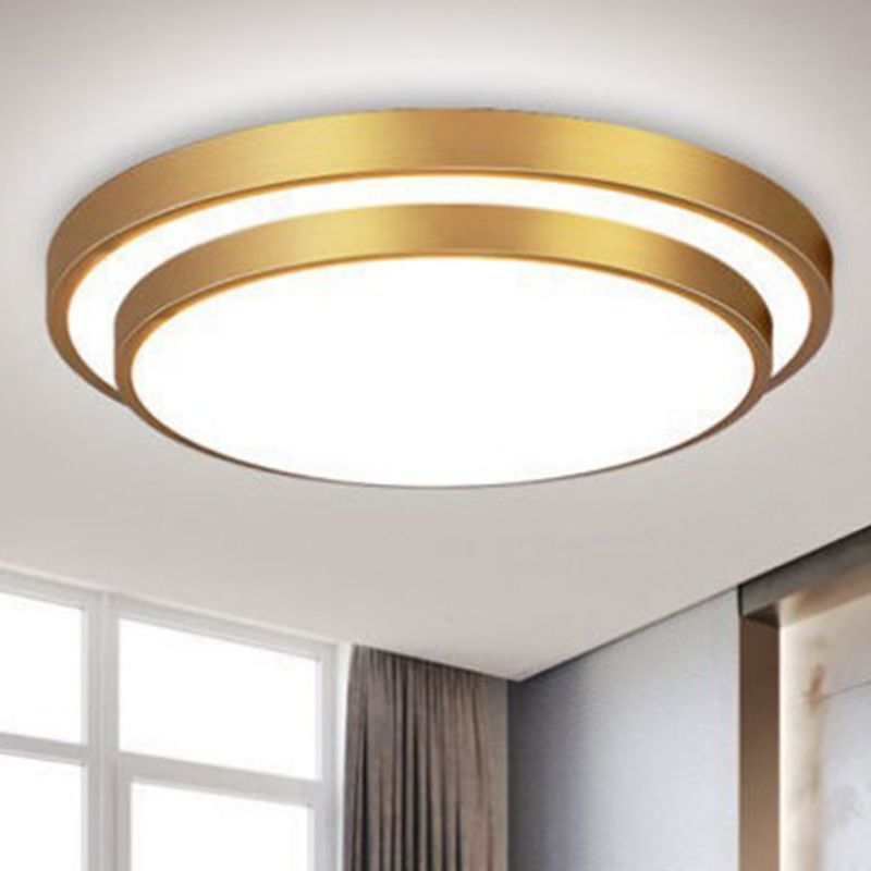 Minimalist LED Flush Mount Drum Light Aluminum Flush Mount Ceiling Light for Living Room