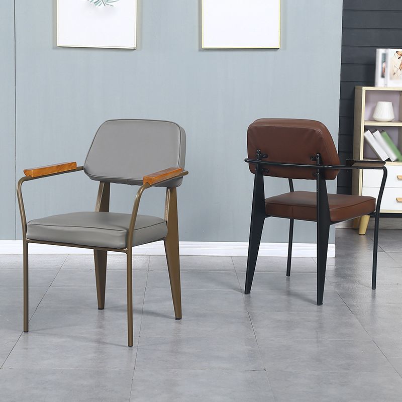 Fauteuil de pièce intérieure-extérieure en métal industriel, chaise à dossier ouvert
