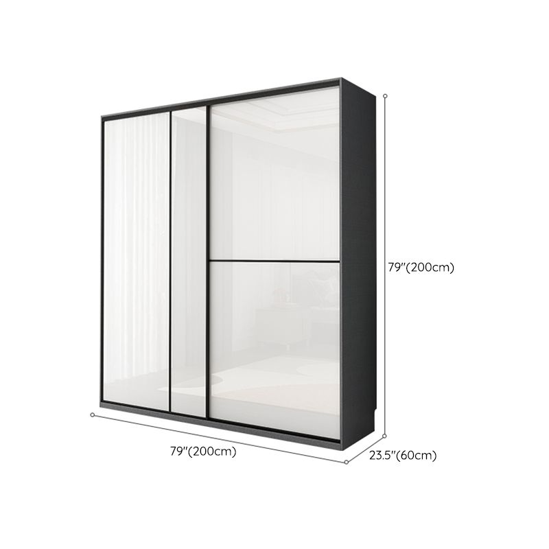 White Colour Wardrobe Contemporary Style Wooden Wardrobe Closet with Drawer