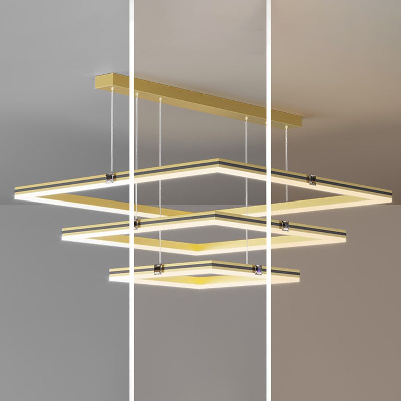 Luz de colgante de techo de múltiples capas de múltiples lámparas acrílicas modernas