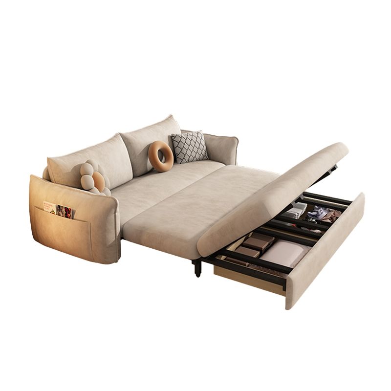 Convertible Faux Leather Contemporary Square Arm Bed Settee in Grey