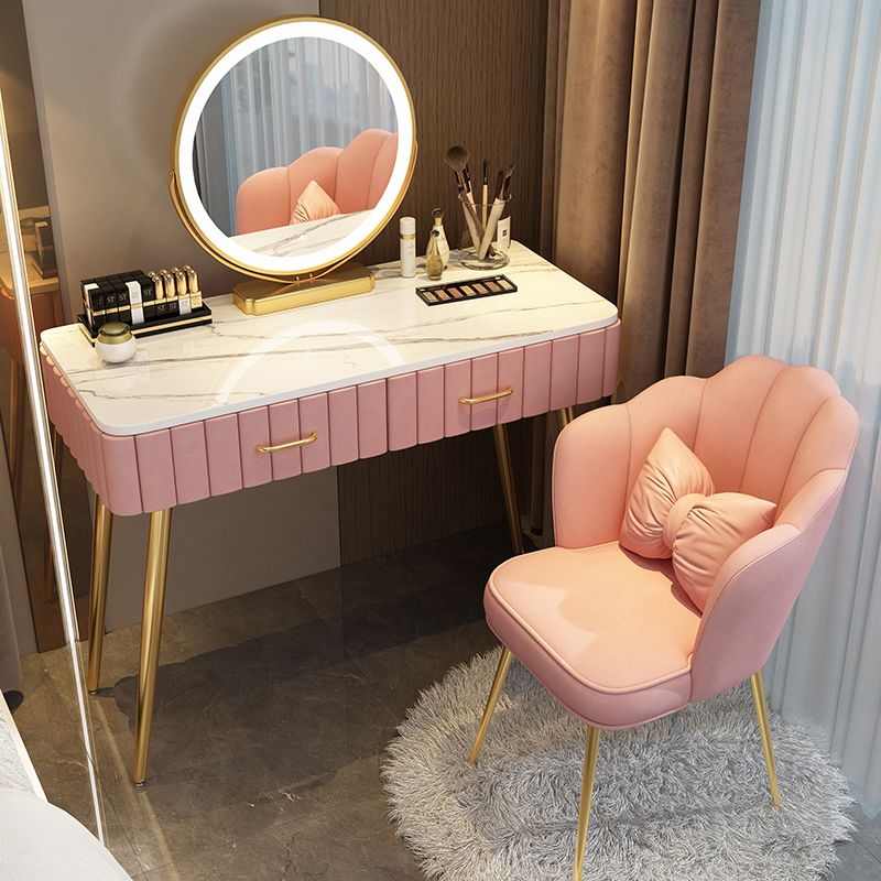 Lighted Mirror Makeup Vanity Desk Standing Makeup Vanity Set with Drawer
