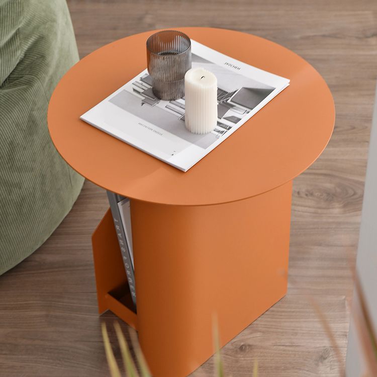 Contemporary Round End Table 18.5" Tall Metal Pedestal Side Table