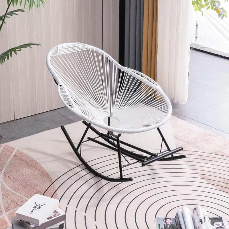 Modern Woven Rope Rocker Chair Rattan Rocking Chair for Living Room