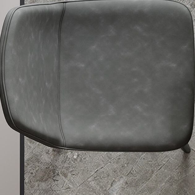 Industrial Metal Dining Room Chair PU Leather Armless Chairs for Home Use (Set of 4)