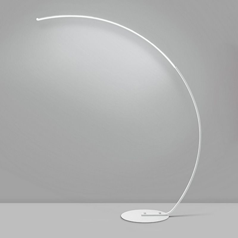 Curve Shape Metal Floor Lighting Contemporary Style 1 Light Floor Lamp