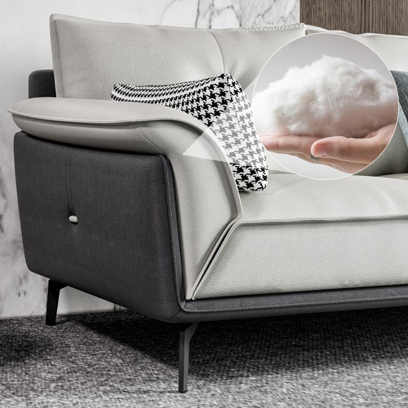 Black 4-seat Flared Arm Sectional Pillow Back Stain-resistant Sectional