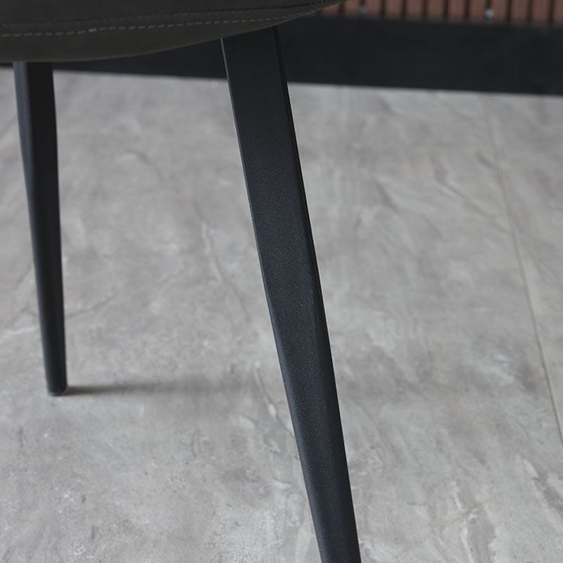 Industrial Solid Back Side Chairs PU Leather Dining Chairs for Home