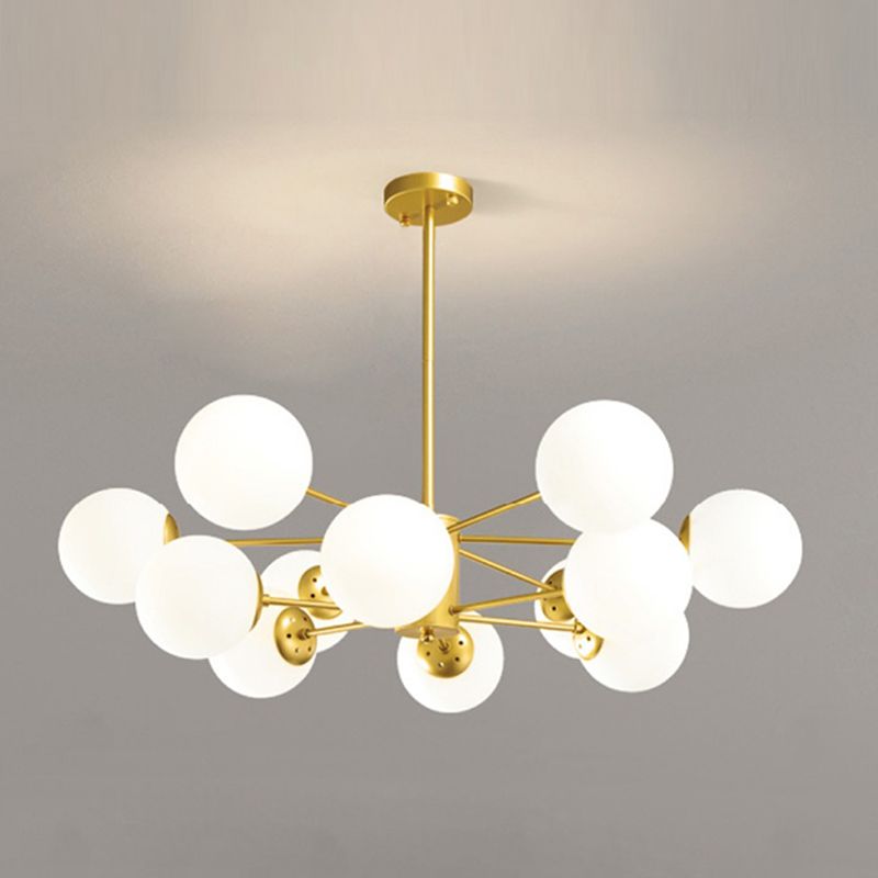 Nordic Globe Chandelier Glass Shade Multi Light Chandelier Pendant for Living Room