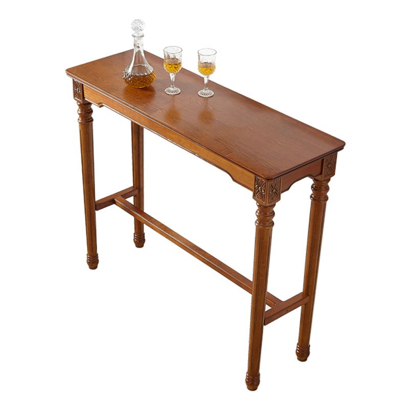 Modern Style Bar Table 1/3 Pieces Brown Colour Solid Wood Counter Table