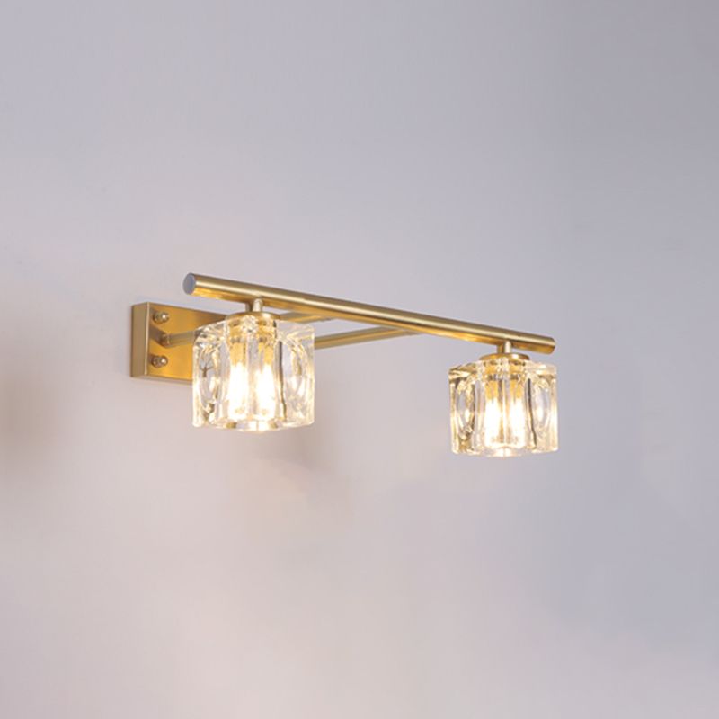 Multi Light Wall Sconce Postmodern Style Crystal Wall Lighting for Bathroom